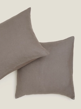 100% Linen European Pillowcase Set (of two) in Storm