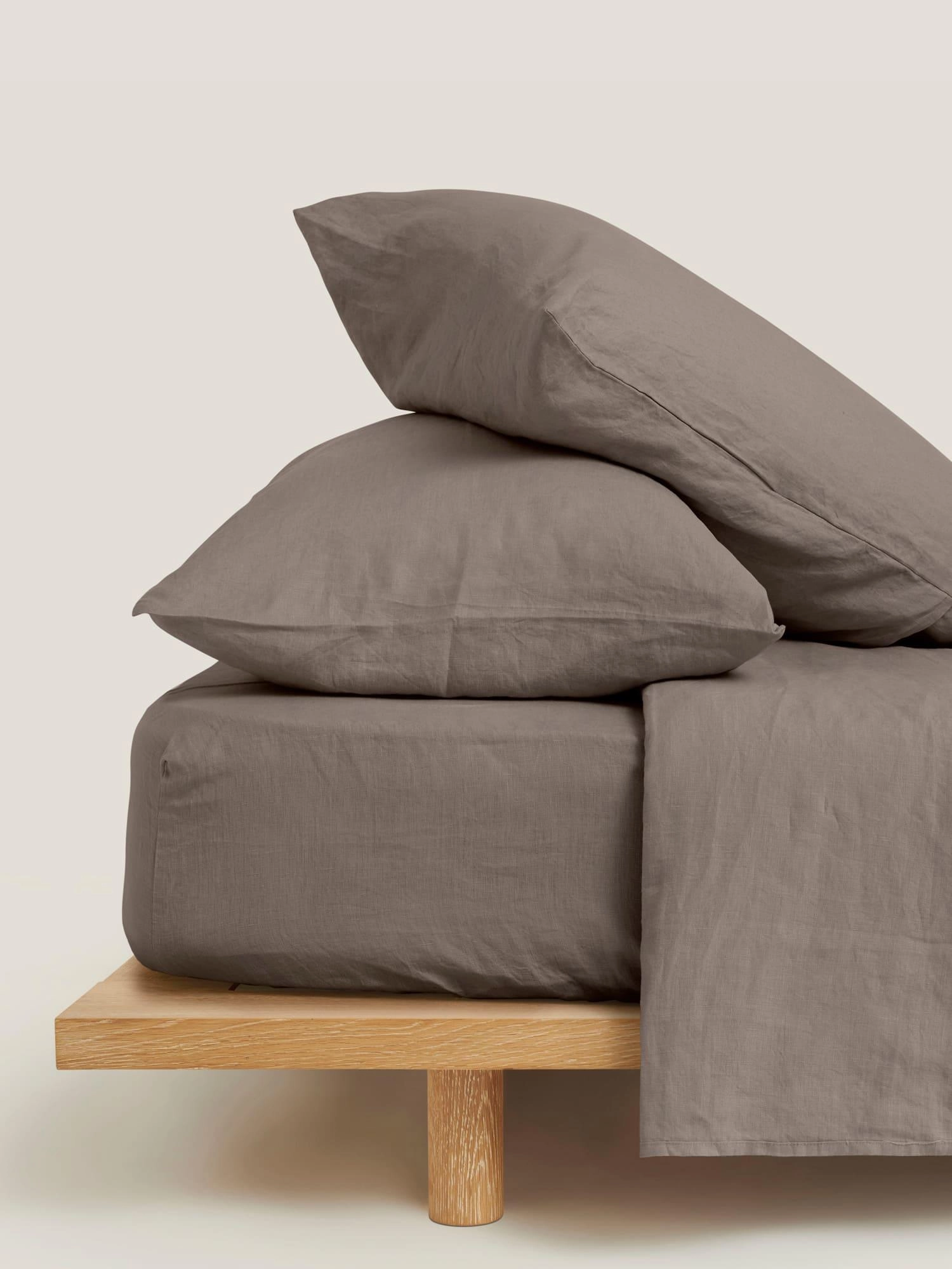 100% Linen European Pillowcase Set (of two) in Storm