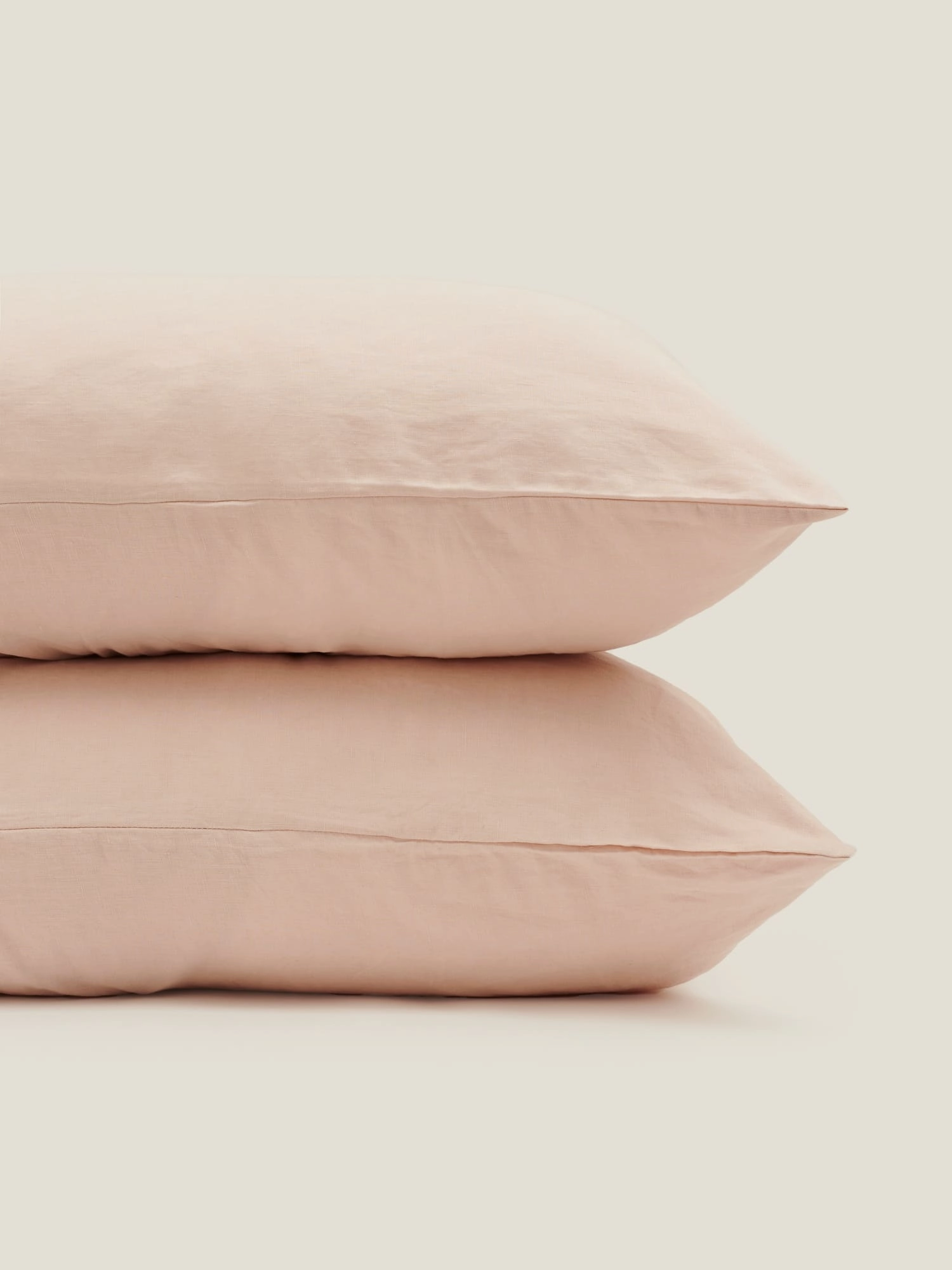100% Linen Pillowcase Set (of two) in Blush