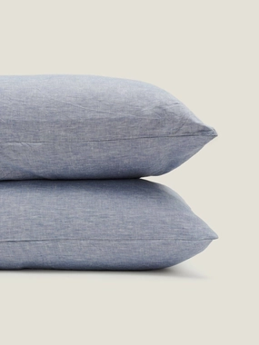 100% Linen Pillowcase Set (of two) in Ocean
