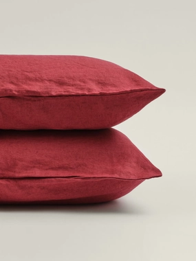 100% Linen Pillowcase Set (of two) in Pinot