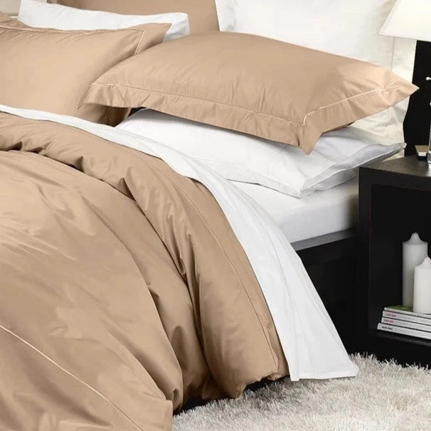 600tc Supima Latte Quilt Cover Set by Private Collection
