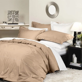 600tc Supima Latte Quilt Cover Set by Private Collection