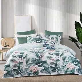 Abbey Green Quilt Cover Set By Bianca