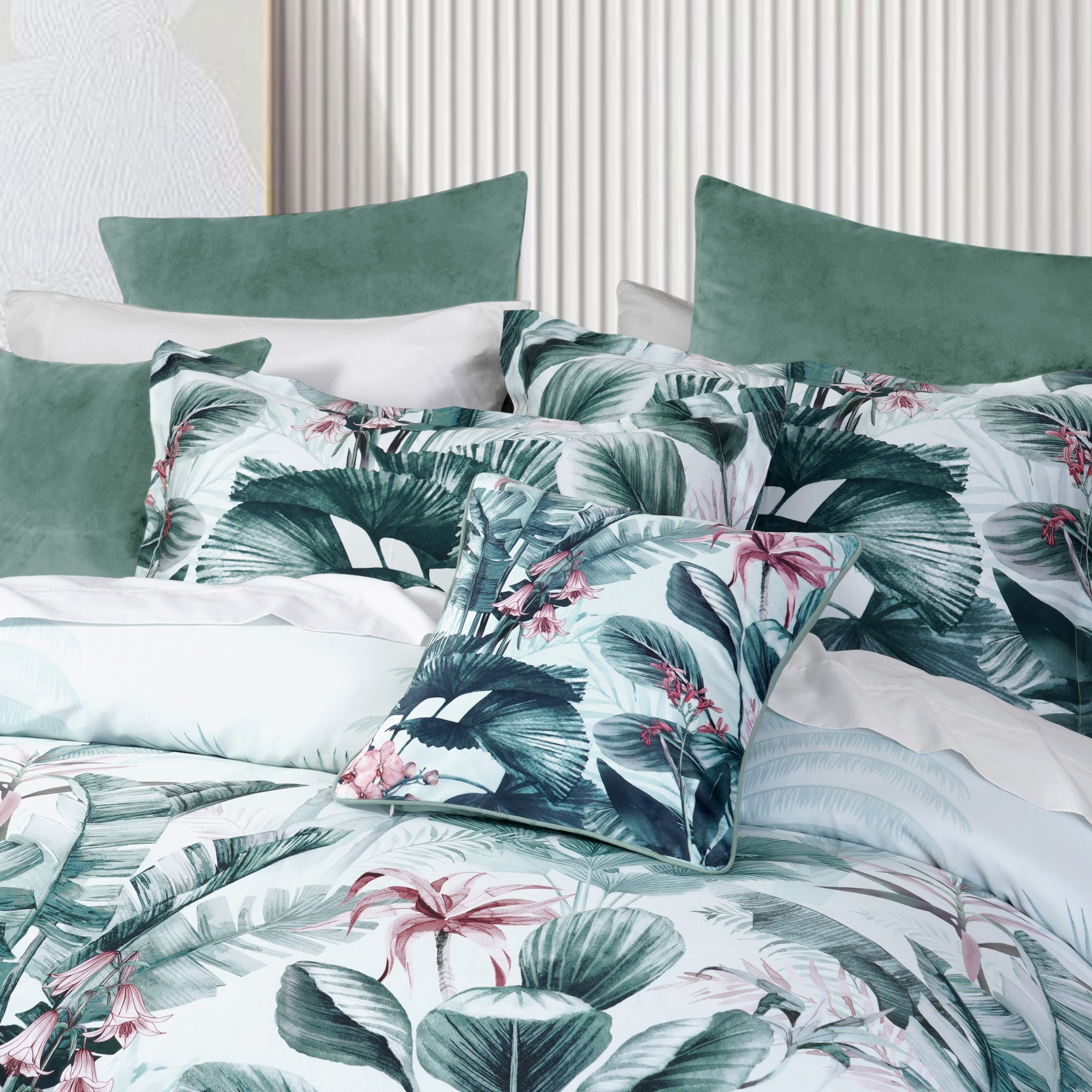 Abbey Green Quilt Cover Set By Bianca