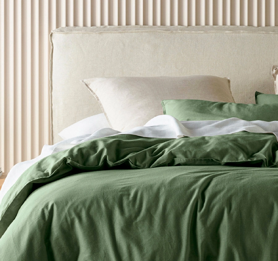 Acacia Quilt Cover Set Range Olive