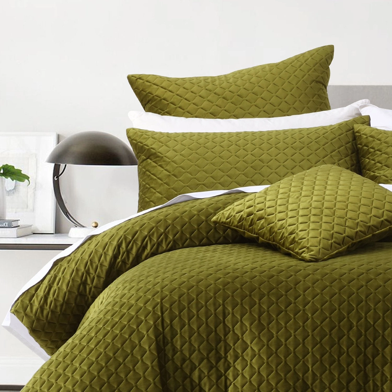 Alden Olive Quilt Cover Set by Bianca