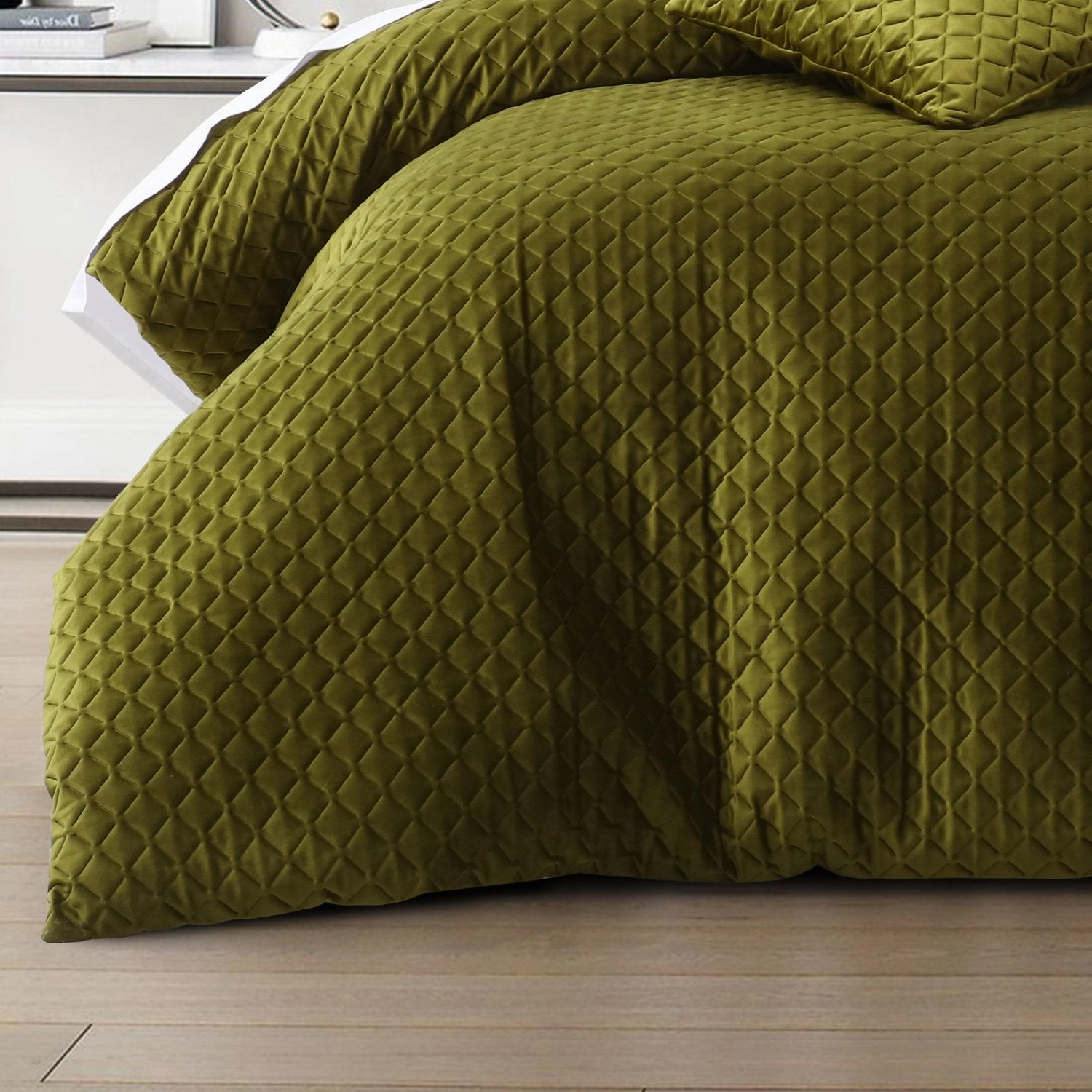 Alden Olive Quilt Cover Set by Bianca