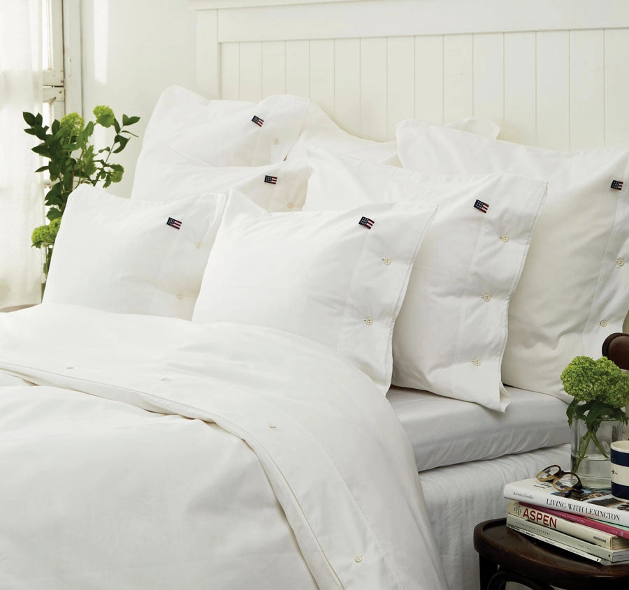 American Pin Point Oxford Quilt Cover Set Range White
