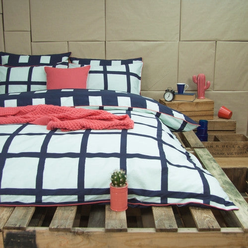 Ardor Tempy Navy Quilt Cover Set