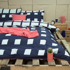 Ardor Tempy Navy Quilt Cover Set