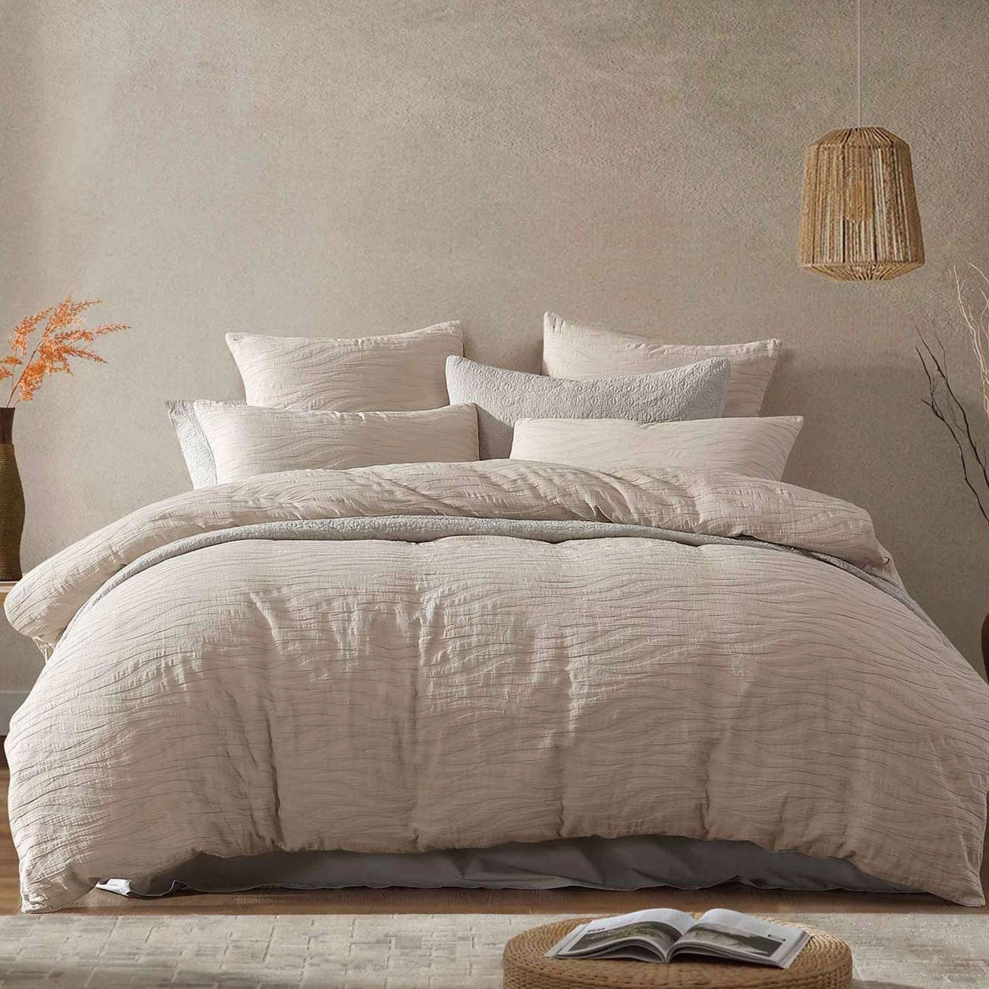 Ariel Stone Quilt Cover Set by Logan and Mason Platinum