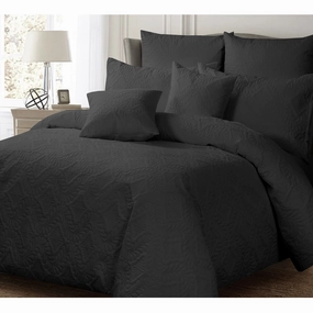 Ashton Charcoal Quilt Cover Set Quilt Cover Set by Georges Fine Linen