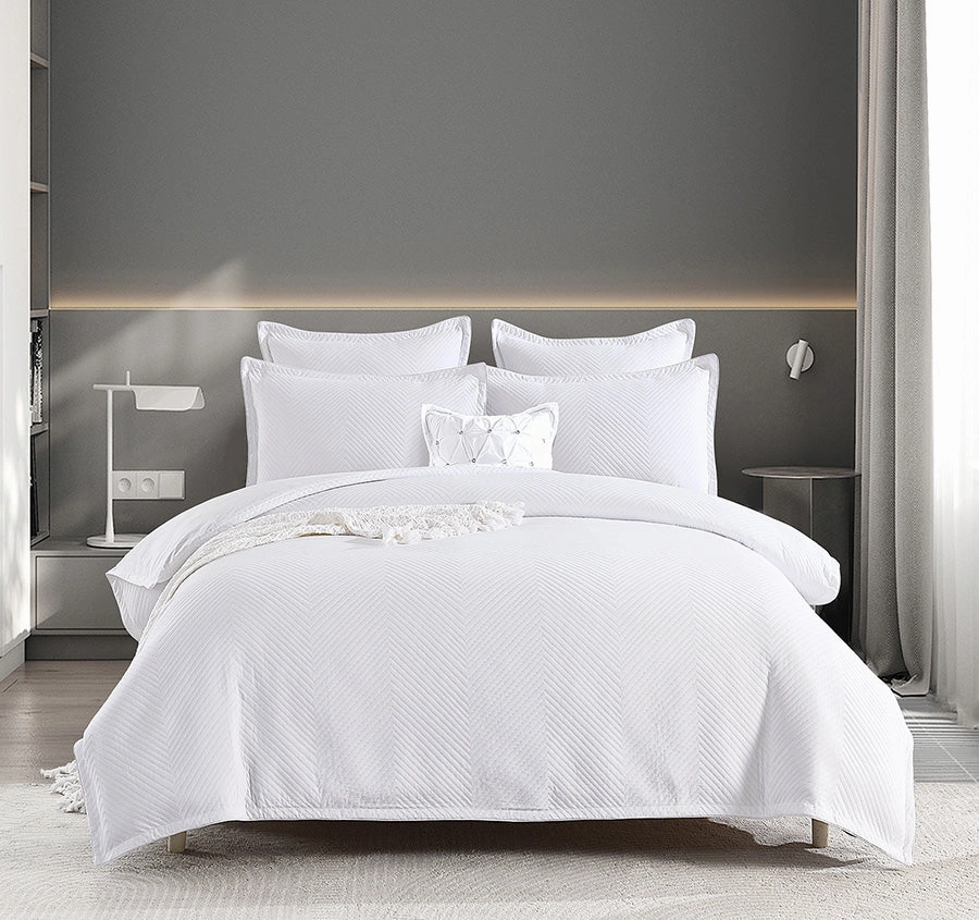 Atlantis Quilt Cover Set Range White