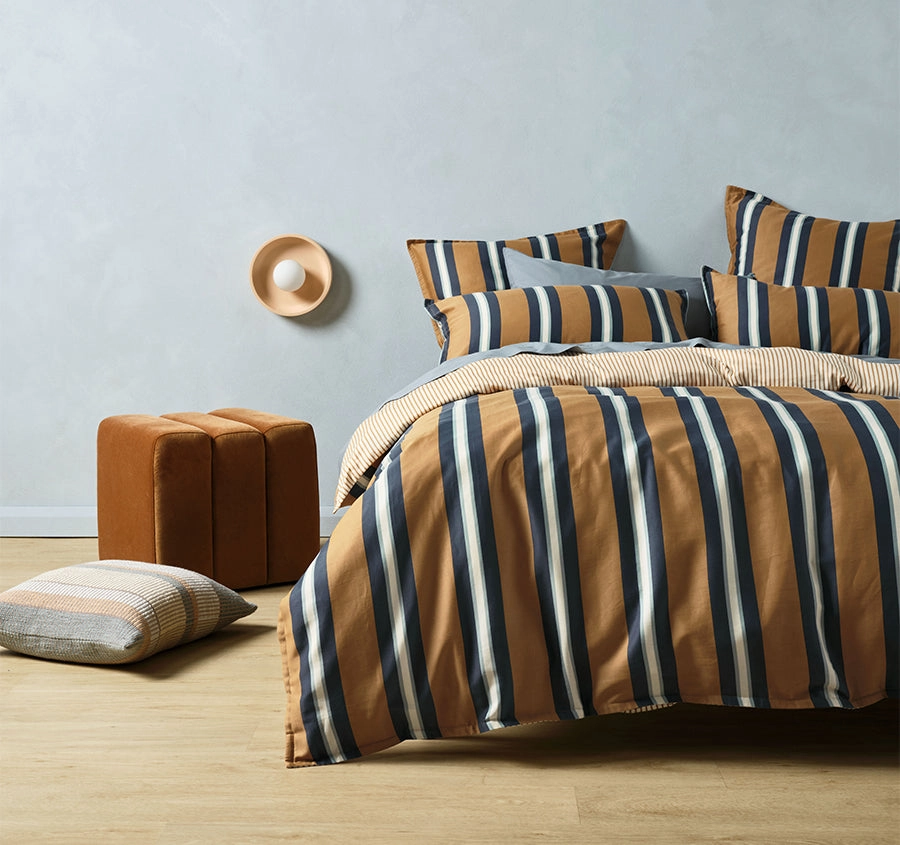 Beau Quilt Cover Set Range Cinnamon