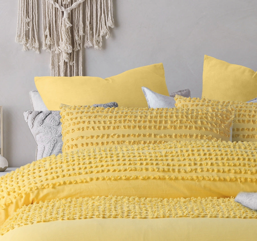 Betty Quilt Cover Set Range Banana Cream