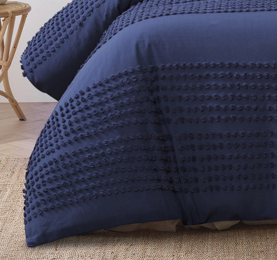 Betty Quilt Cover Set Range Dark Denim