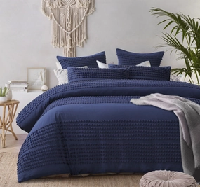 Betty Quilt Cover Set Range Dark Denim