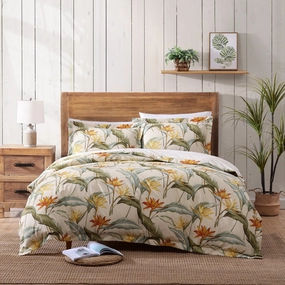 Birds of Paradise Ivory Quilt Cover Set by Tommy Bahama