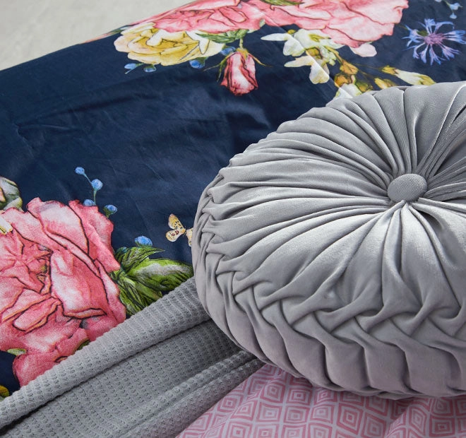 Bouquet Quilt Cover Set Range Navy