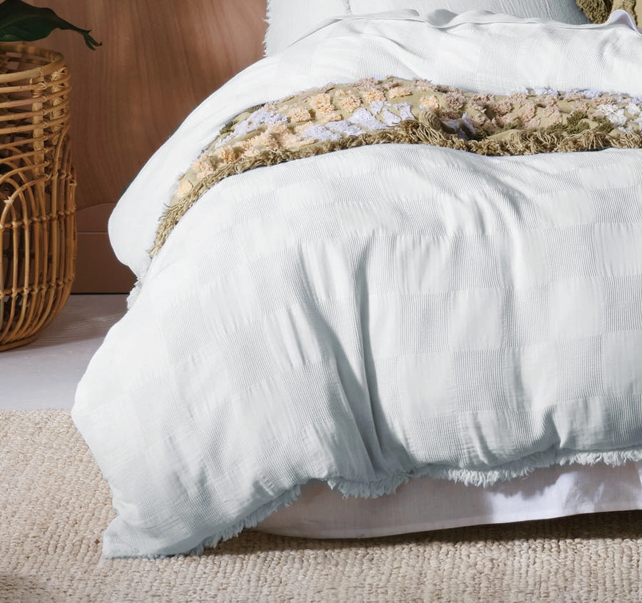 Capri Quilt Cover Set Range Set Sky