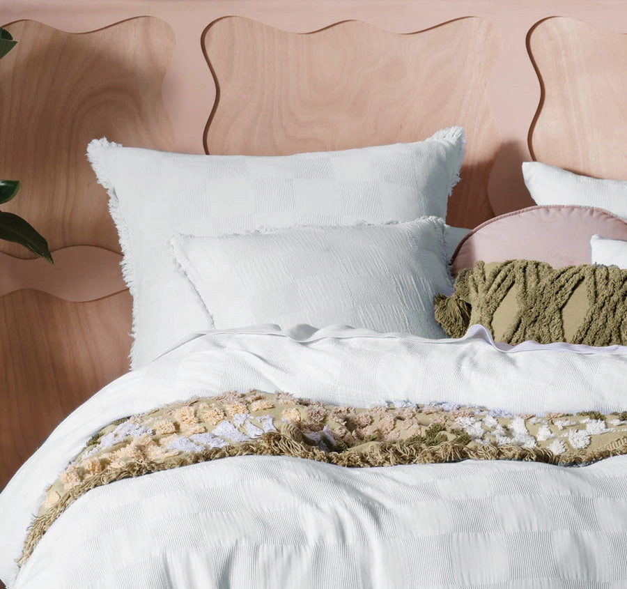 Capri Quilt Cover Set Range Set Sky