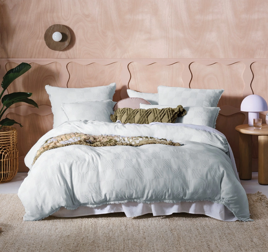 Capri Quilt Cover Set Range Set Sky