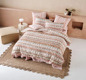 Cassis Quilt Cover Set Range Coral