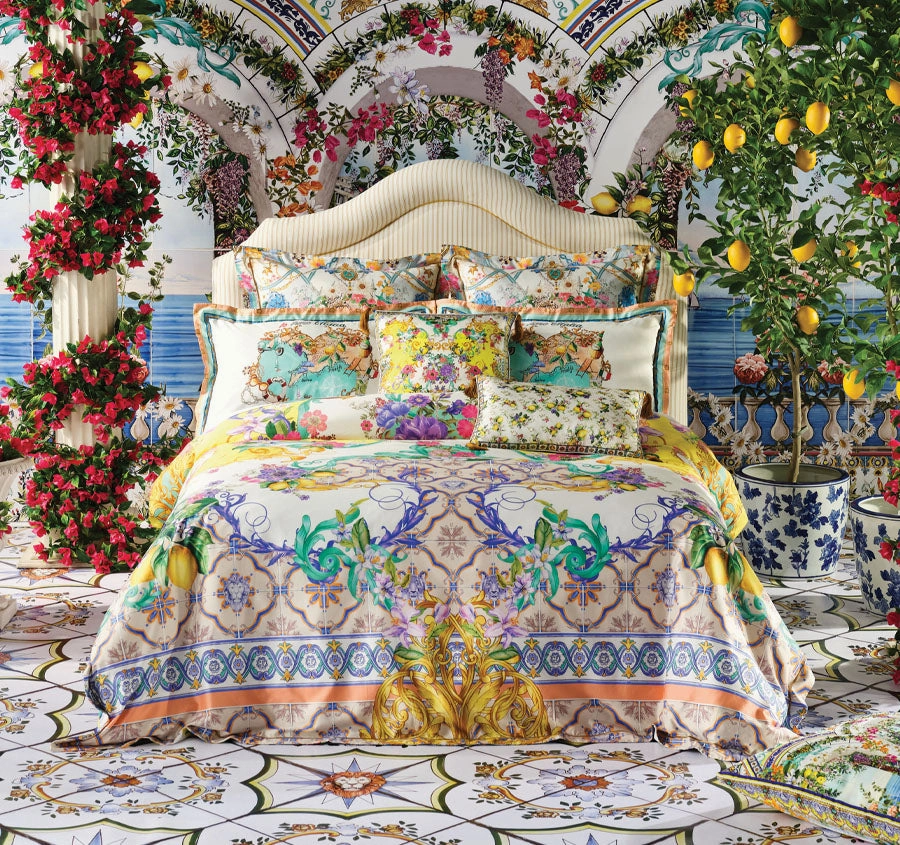 Caterina Quilt Cover Set Range Spritz Yellow