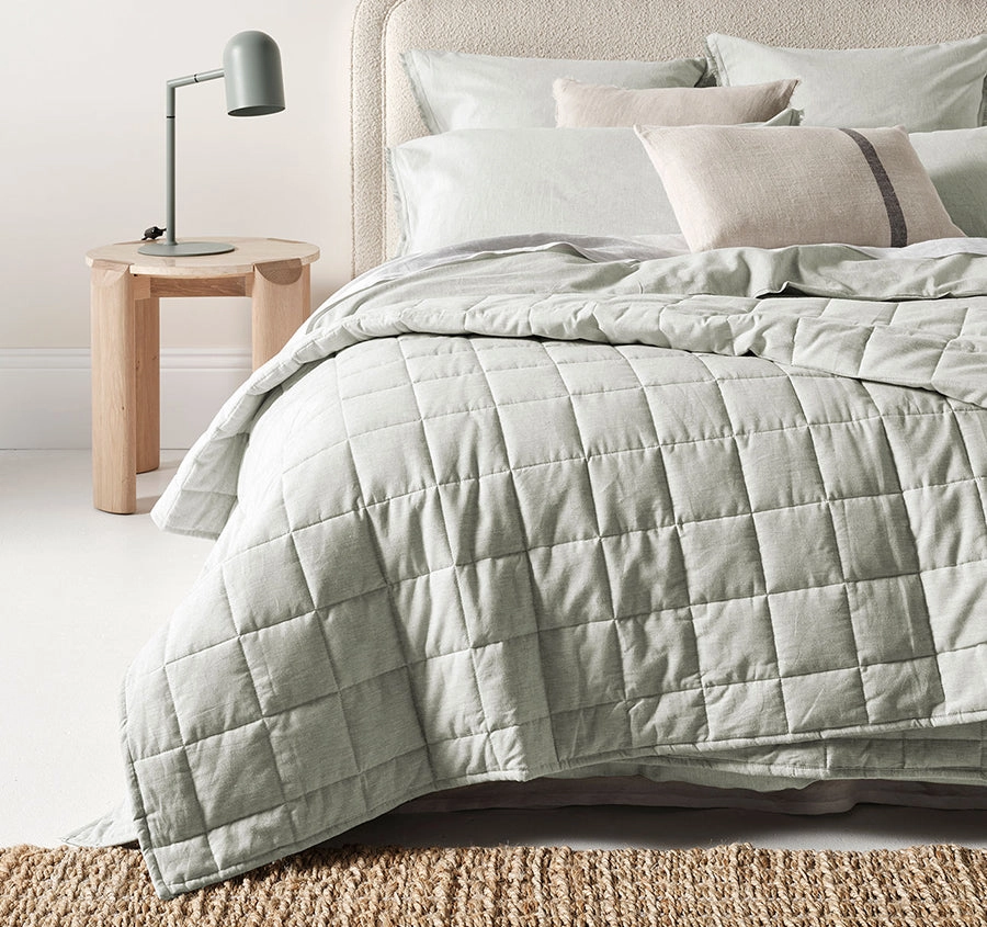 Chambray Bed Cover Mist