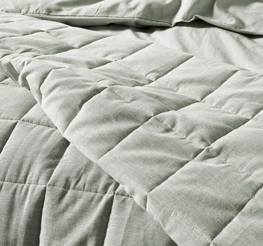 Chambray Bed Cover Mist