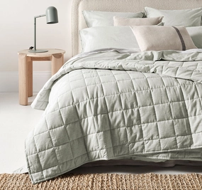 Chambray Bed Cover Mist