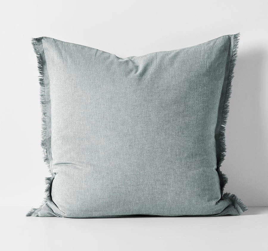 Chambray Fringe Quilt Cover Range Mineral
