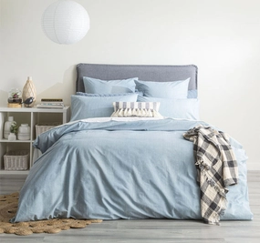 Chambray Paradis Quilt Cover Set Range Aquatic