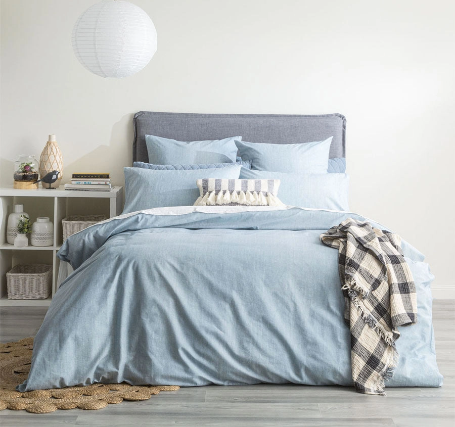 Chambray Paradis Quilt Cover Set Range Aquatic