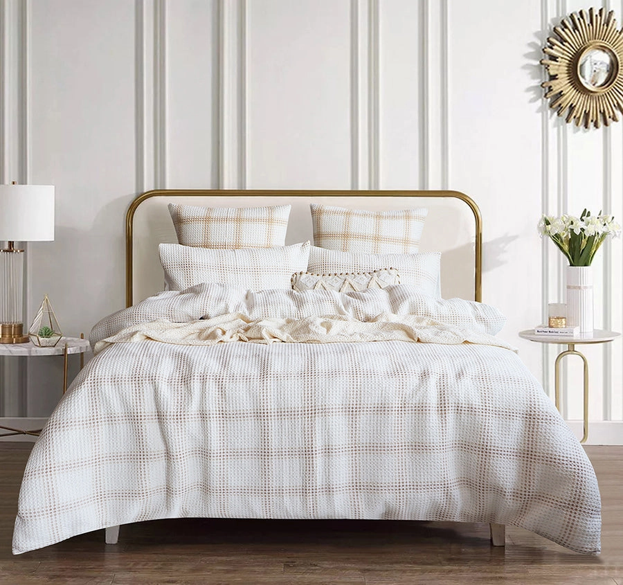 Cohen Quilt Cover Set Range Nude