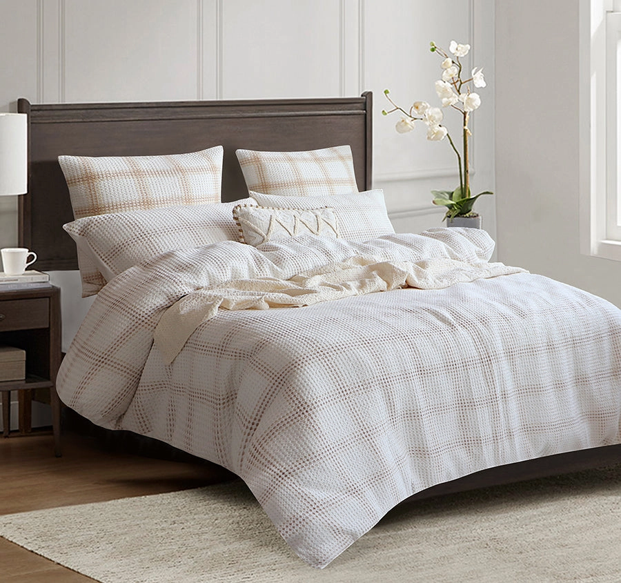 Cohen Quilt Cover Set Range Nude