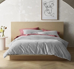 Corduroy Quilt Cover Set Range Dove Grey