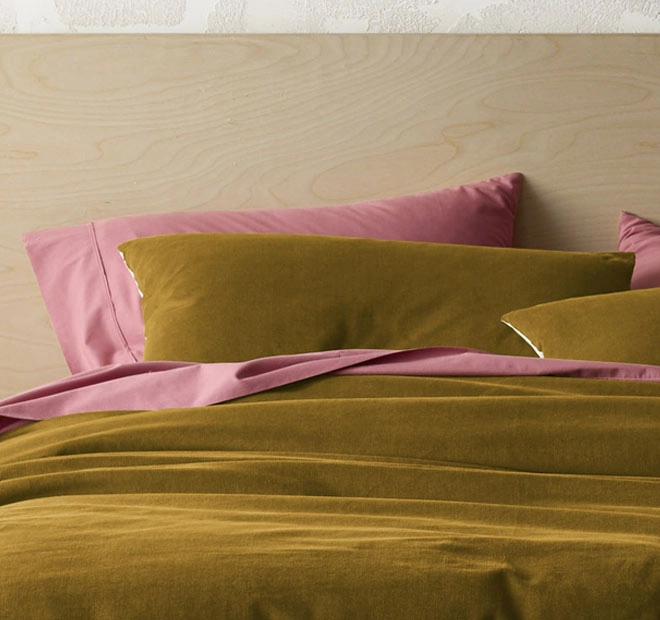 Corduroy Quilt Cover Set Range Gold Harmony