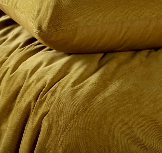 Corduroy Quilt Cover Set Range Gold Harmony