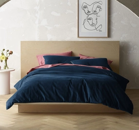 Corduroy Quilt Cover Set Range Riverland Blue