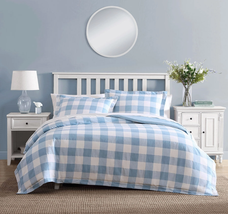 Cynthia Quilt Cover Set Range Powder Blue