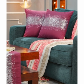 Dazzle Glance Embroidery Night Wine 2PC Cushion Cover Set With Box Packaging