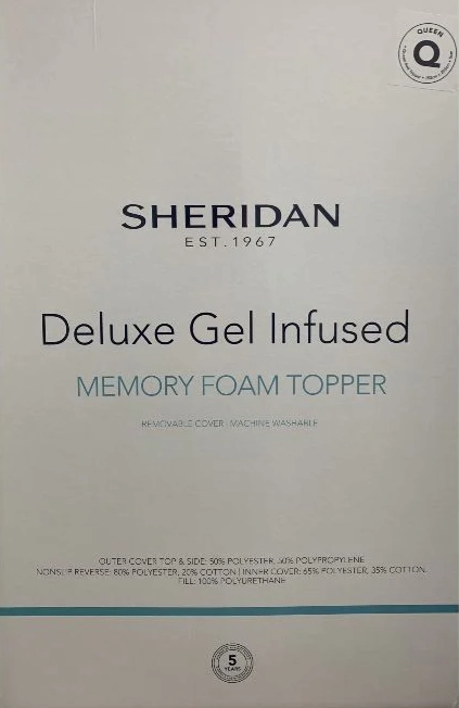 Deluxe Cooling Gel Infused Memory Foam Topper by Sheridan