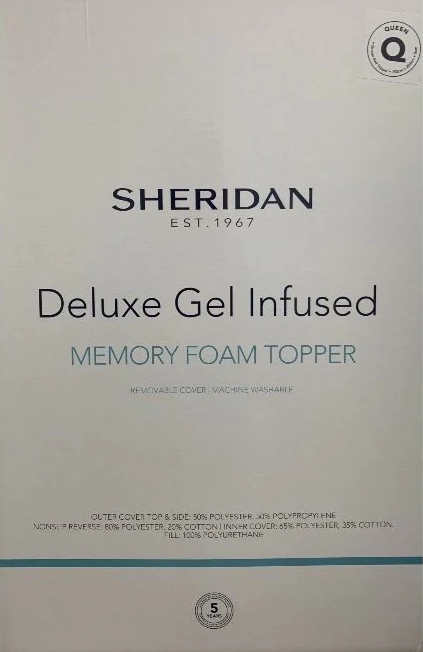 Deluxe Cooling Gel Infused Memory Foam Topper by Sheridan