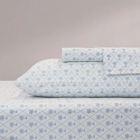 Diamond Palm Breeze Blue Sheet Set by Tommy Bahama