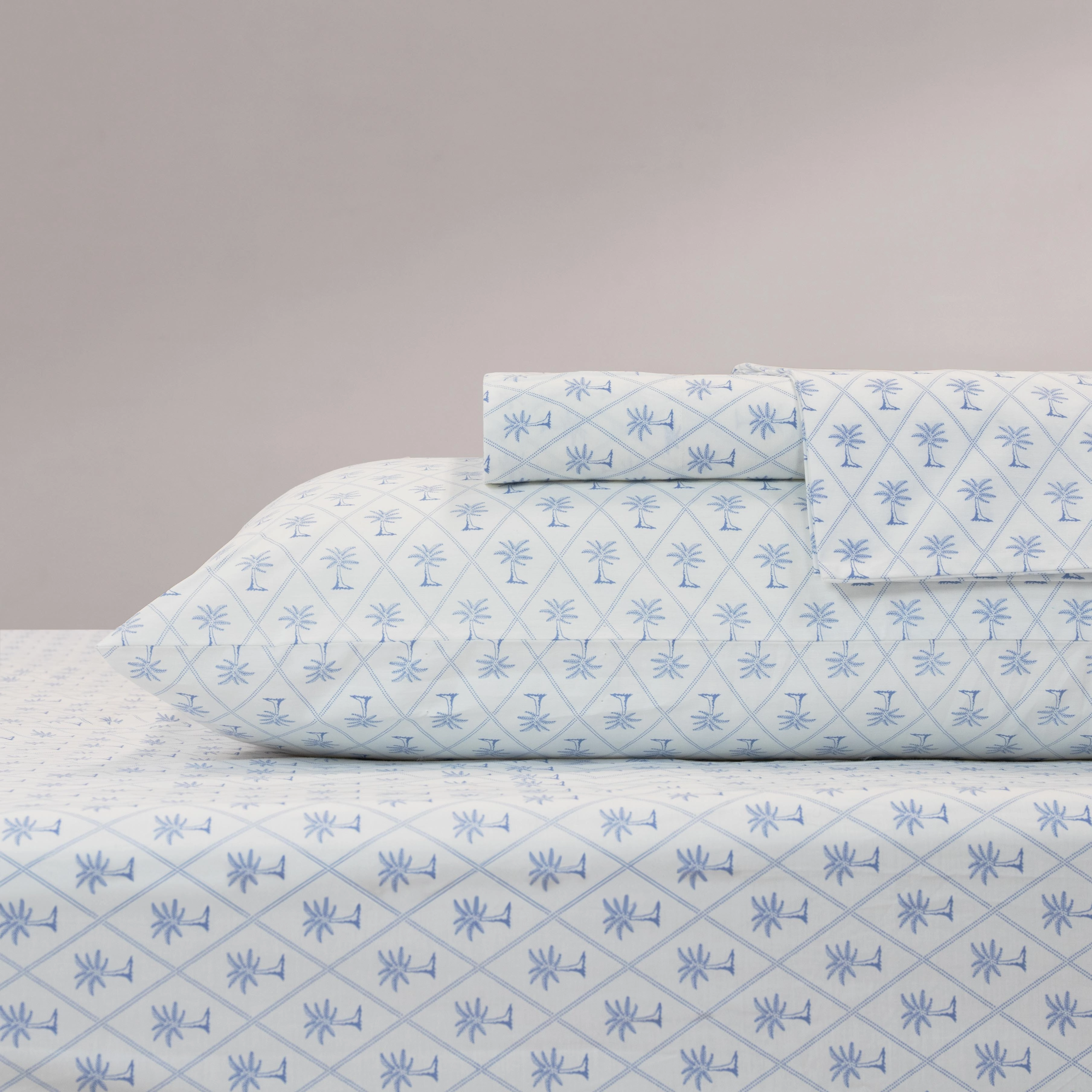 Diamond Palm Breeze Blue Sheet Set by Tommy Bahama