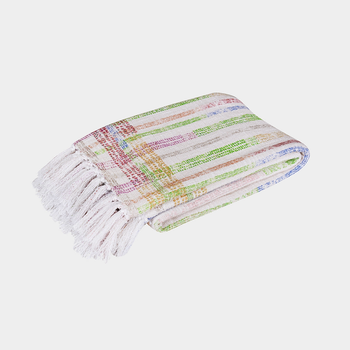 Eclectic Geo Rhombus 100% Cotton Beige Throw