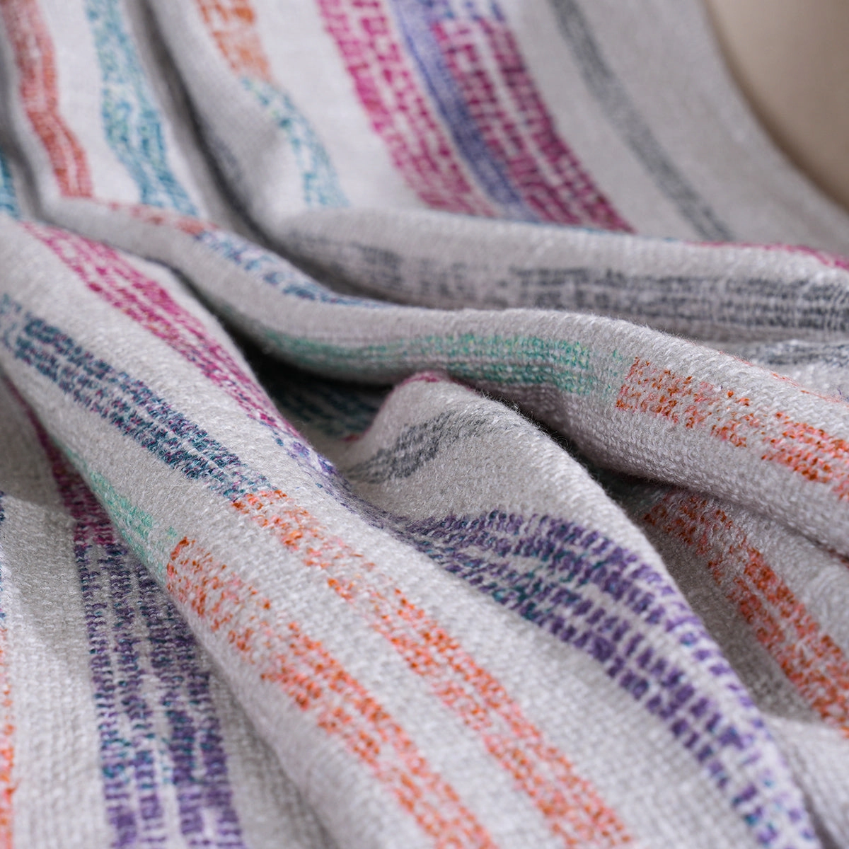 Eclectic Geo Rhombus 100% Cotton Grey Throw