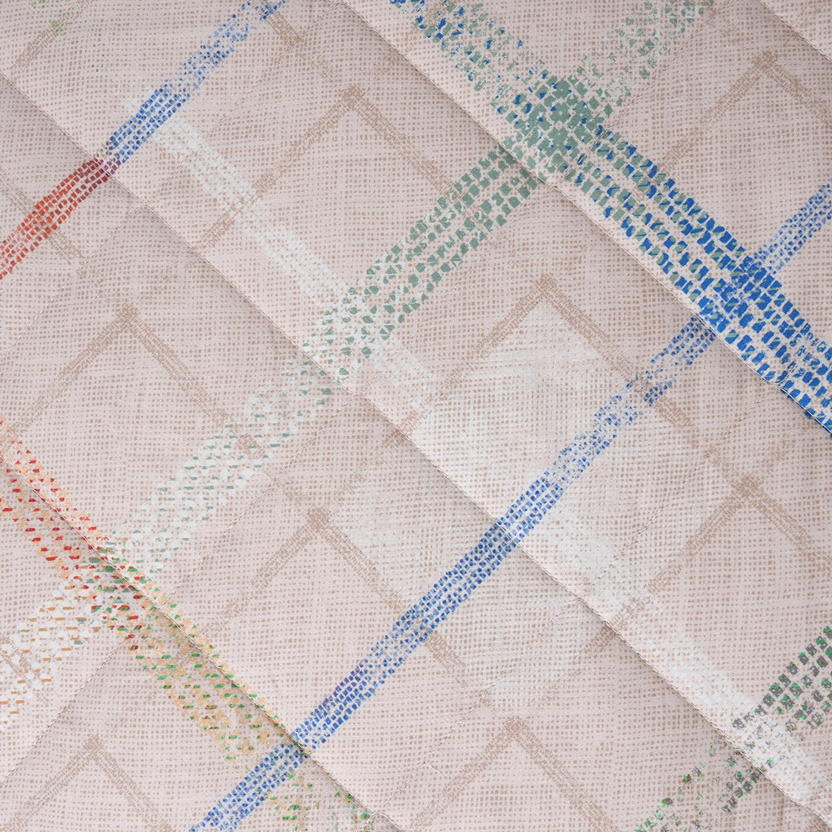 Eclectic Geo Rhombus Beige 8pcs Quilt/Quilted Bed Cover